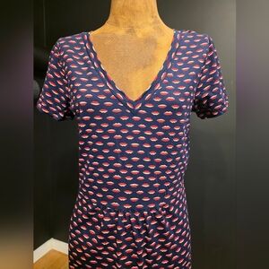 Boden Penelope Lip Print Jersey Dress 10 Regular Valentines Day Outfit